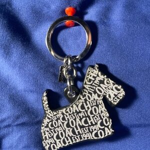 Coach Black and White Dog Keychain